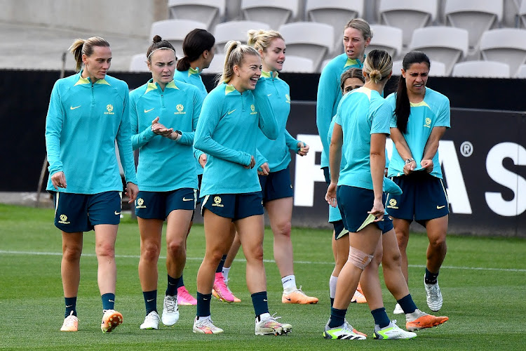 Matildas players during a training session in Sydney on August 15 2023. Australia face England in the Women's World Cup semifinal match on August 16.