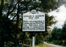 Radio correspondent in London during World War Two. Television interviewer & commentator. Born one mile east.Plaque via North Carolina Highway Historical Marker Program, and is used with their...