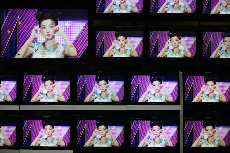 Videos of virtual girl group MAVE is played at the control room of MBC in Seoul, South Korea, in this February 28 2023 file photo. Picture: SOO-HYEON KIM/REUTERS