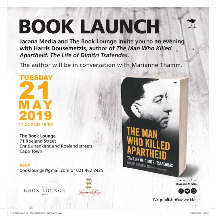 This book reveals the extent of the cover-up by South Africa’s authorities and the desperate lengths they went to conceal the existence of Tsafendas’s opposition to apartheid.