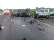 The scene of the horror crash which claimed seven lives on the N2, in KwaZulu-Natal on Saturday