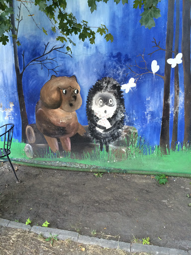 Hedgehog and Bear Graffitti