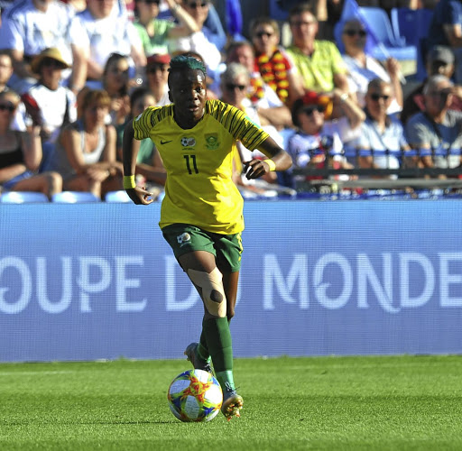 Thembi Kgatlana has taken women's football by storm through her sterling performances for South Africa. / Sydney Mahlangu/ BackpagePix