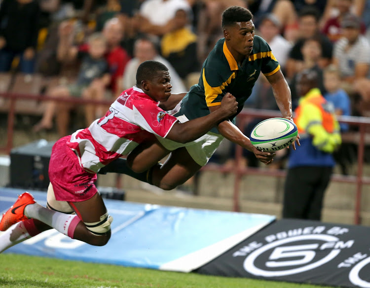 Damian Willemse of Junior Springboks during the Exhibition Match between Varsity Cup Dream Team and Junior Springboks at Danie Craven Stadium on April 25, 2017 in Stellenbosch, South Africa.