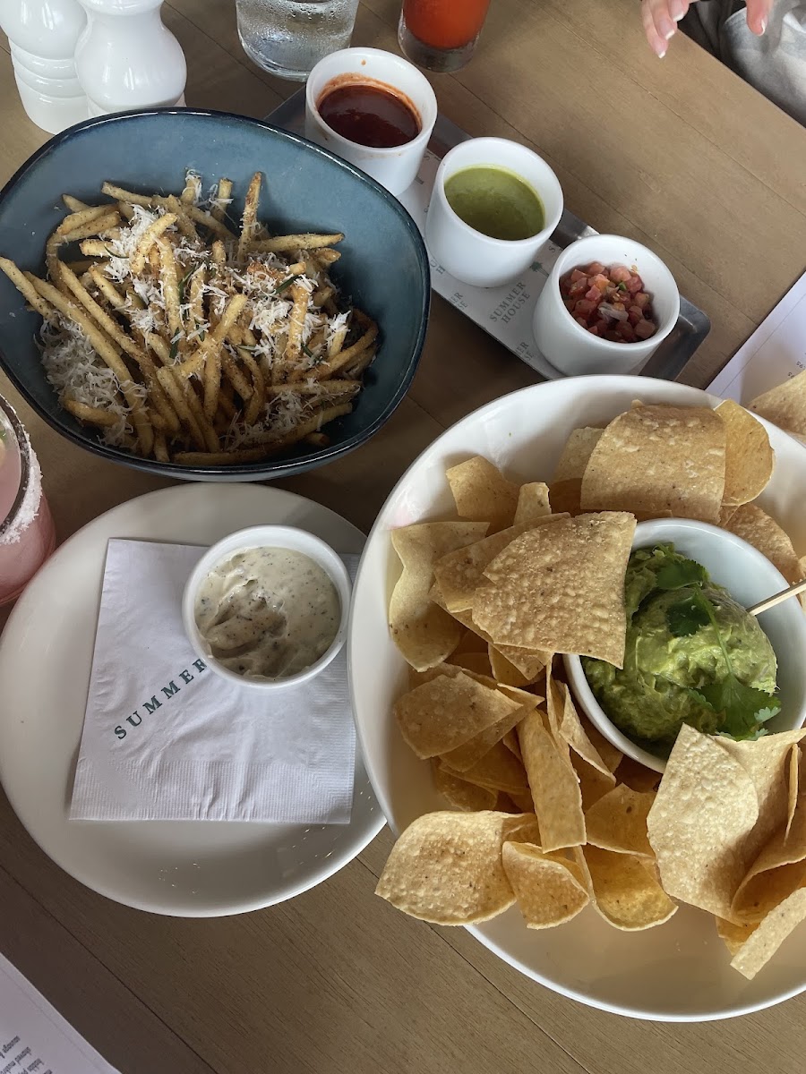 Guacamole/Chips and Truffle fries with aioli