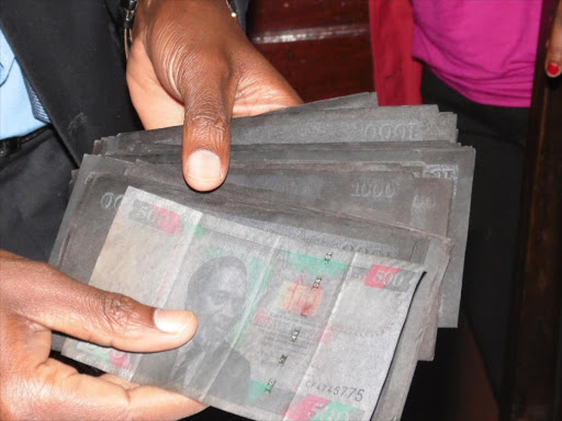 A file photo of fake money recovered in a past operation in Nairobi. /FILE