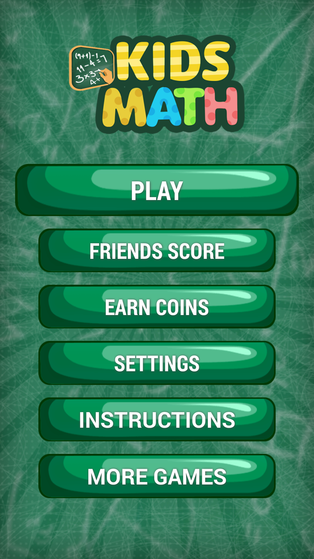 Android application Kids Math Quiz Game screenshort