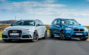 The 2015 Audi RS6 Avant (left) and BMW BMW X5M 