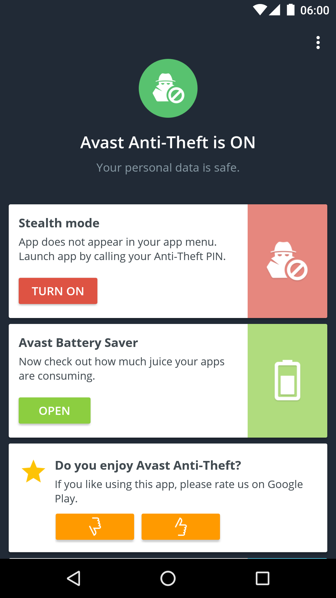 Android application Avast Anti-Theft screenshort