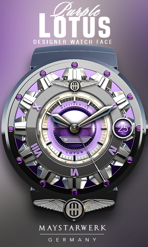 Android application Purple Lotus Watch Face screenshort