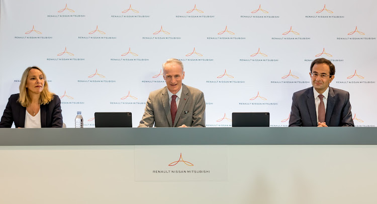 From left to right: Clotilde Delbos, CEO of Renault for an interim period, Jean-Dominique Senard, Chairman of the Alliance Operating Board and Renault and Hadi Zablit, General Secretary Alliance.