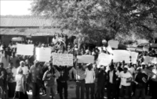 WORKER ANGER: Angry workers threaten there will be no water during elections. 20/04/2009. Pic. Riot Hlatshwayo. © Sowetan.