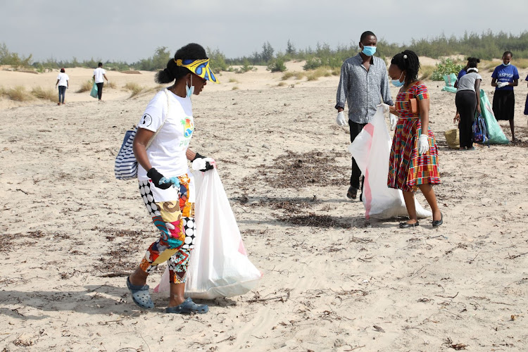 Tourism stakeholders in Malindi take part in the monthly clean up exercise along the beach