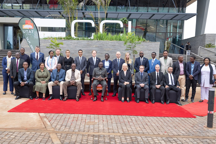 President William Ruto with other leaders at the Call Centre International(CCI) Global Contact Centre, Tatu City, Kiambu County during its launch on May 10, 2024.