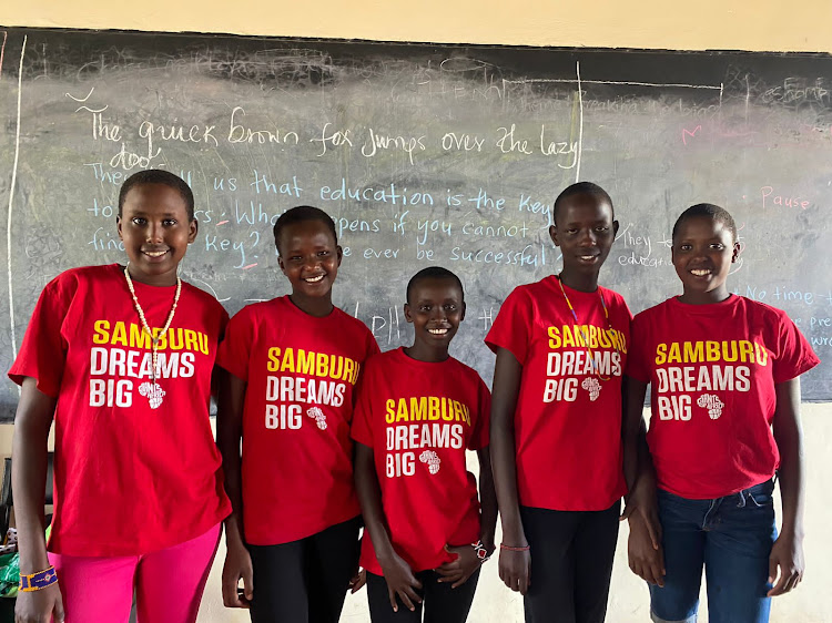 Team Nkishon participants, Allery Leriari, Linah Nailepwa, Winnie Ramatu, Mercy Lemungesi and Aduman Lepakiyo