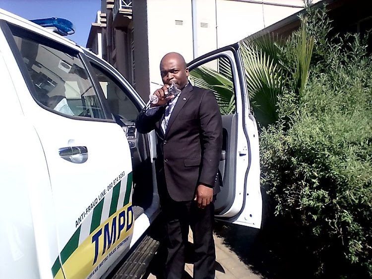 Tshwane mayor Solly Msimanga with one of the 103 off-road vehicles he handed over to the Tshwane metro police department.