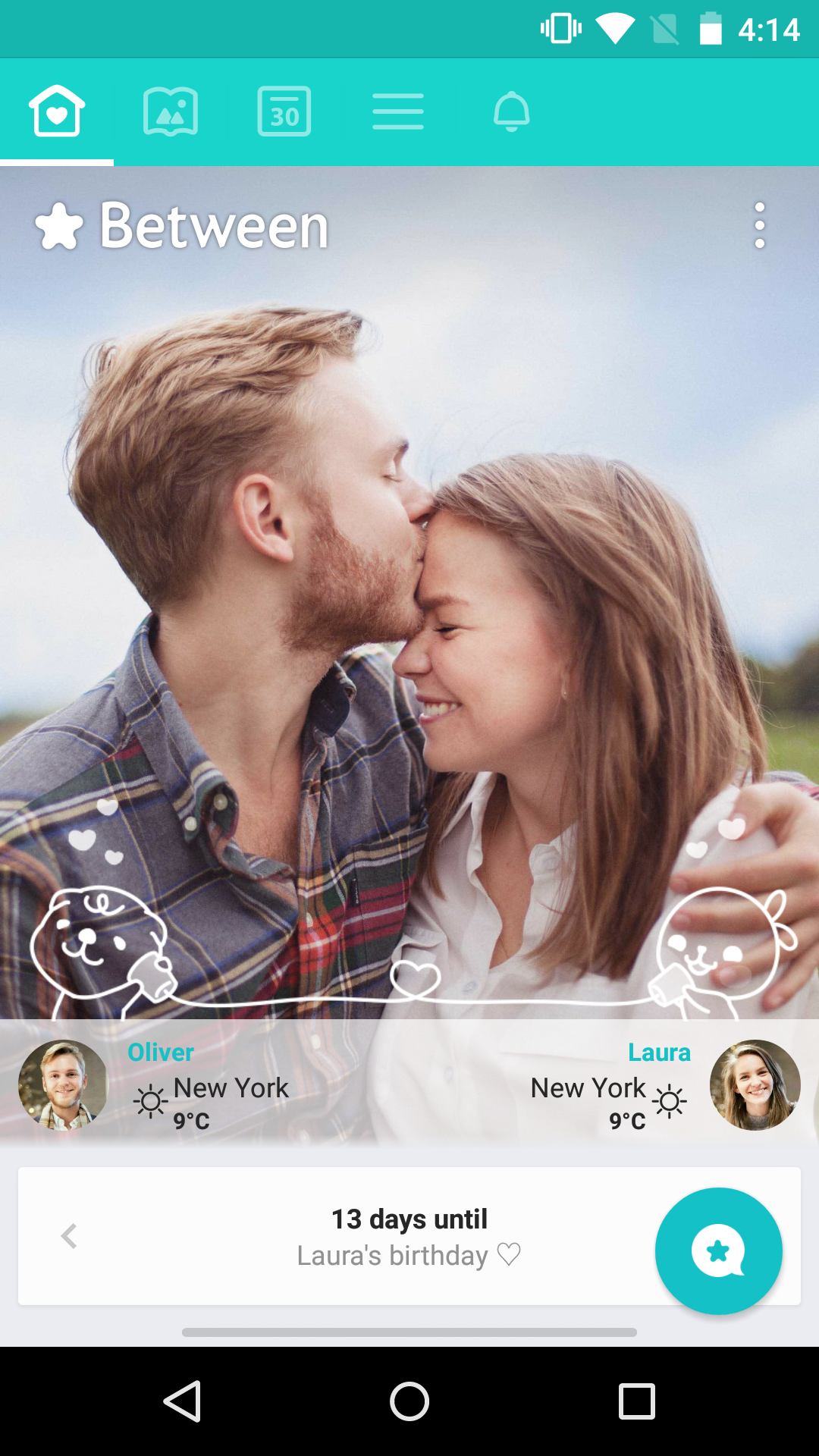 Android application Between - Private Couples App screenshort