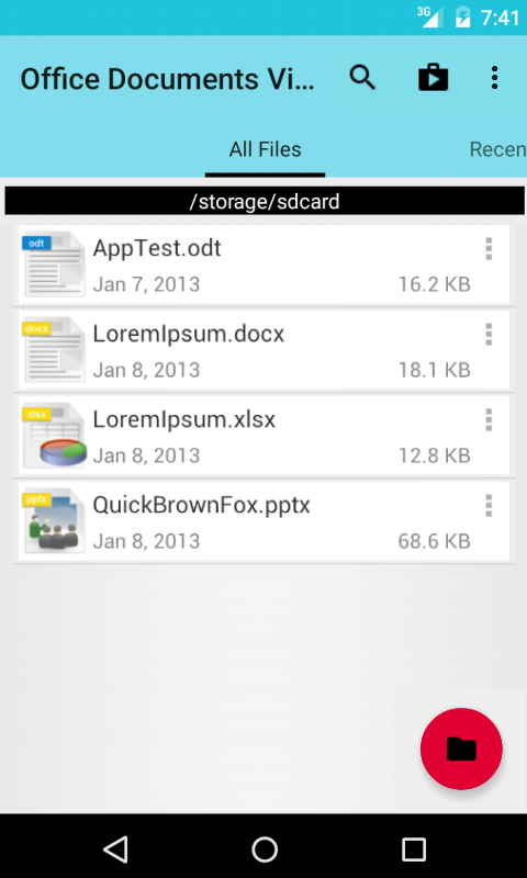 Android application Office Documents Viewer screenshort