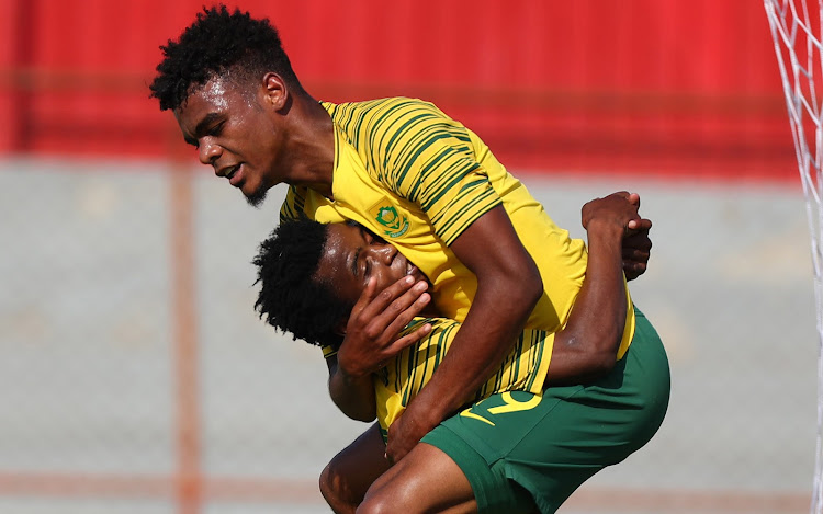 Orlando Pirates' AS Monaco-bound teenage striker Lyle Foster celebrates after scoring his second goal in a 5-0 romp over Mauritius in their opening match of the Cosafa Under-20 Championships in Kitwe, Zambia, on Sunday December 3 2018 at Nkana Stadium.