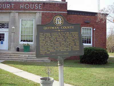This County, created by Act of the Legislature Dec. 10, 1858, is named for Gen. John A. Quitman, soldier in the Mexican War, Governor of Mississippi and ardent advocate of States Rights. The...