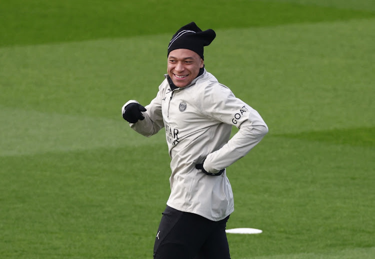Paris St Germain's Kylian Mbappe during training in Poissy, France, February 13 2024. Picture: GONZALO FUENTE/REUTERS