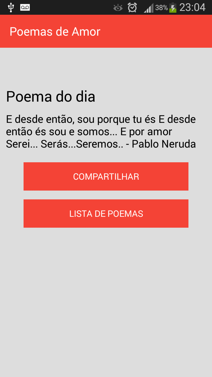 Android application Poemas de Amor screenshort