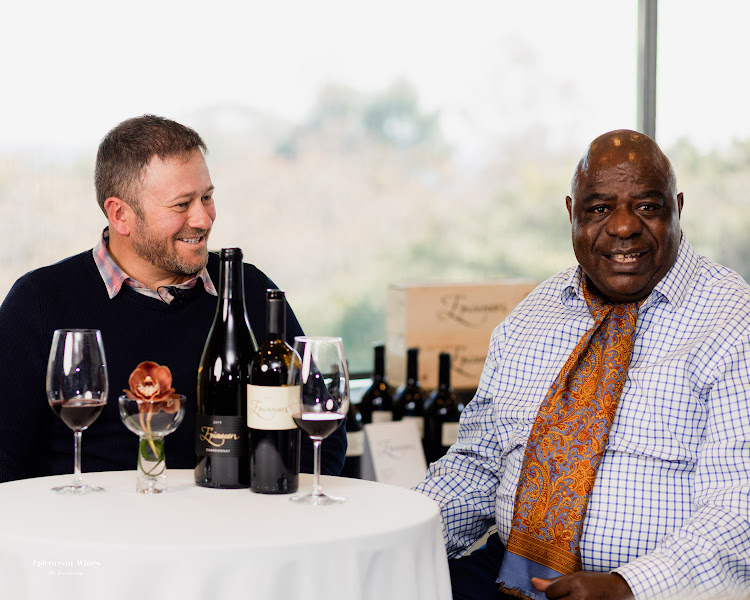 Epicurean Wine - Celebrating 20 Years - Dan Nicholl and co-founder of Epicurean Wine Mbhazima Shilowa.