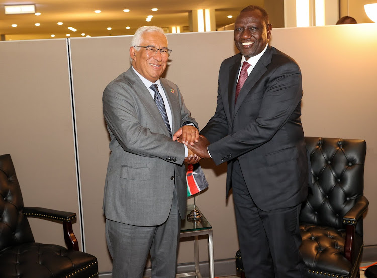President William Ruto with Portugal Prime Minister Antonio Costa at Statehouse on Friday, September 23, 2022.