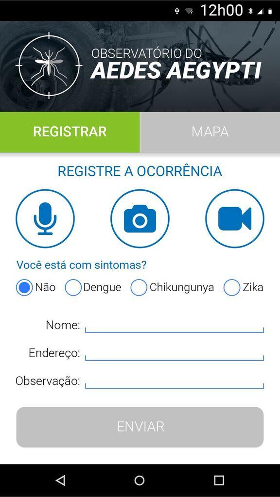 Android application Observatório do Aedes Aegypti screenshort