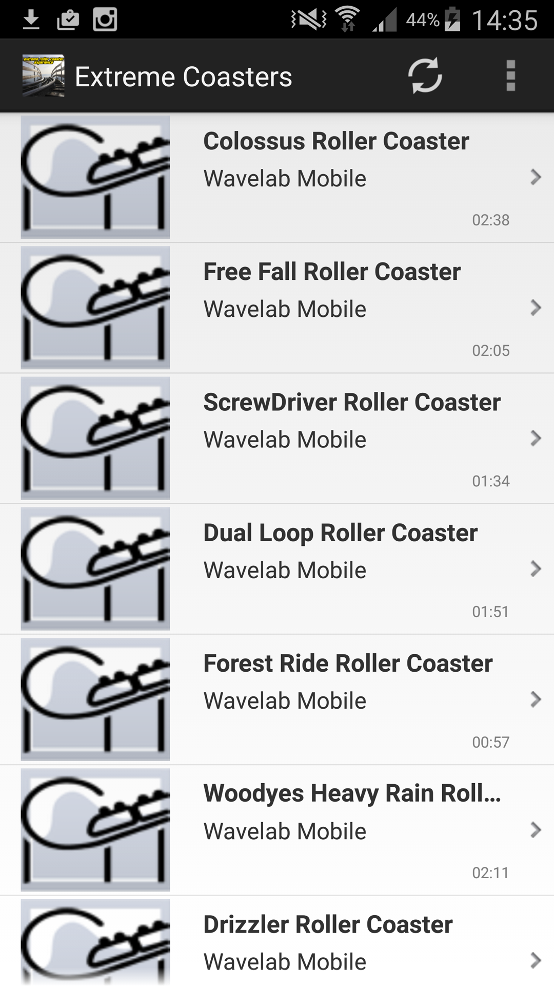 Android application Extreme Roller Coasters Rides screenshort
