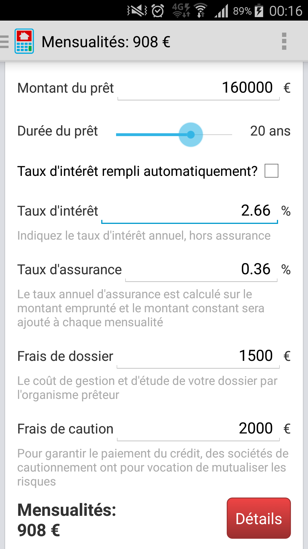 Android application Crédit Immobilier screenshort