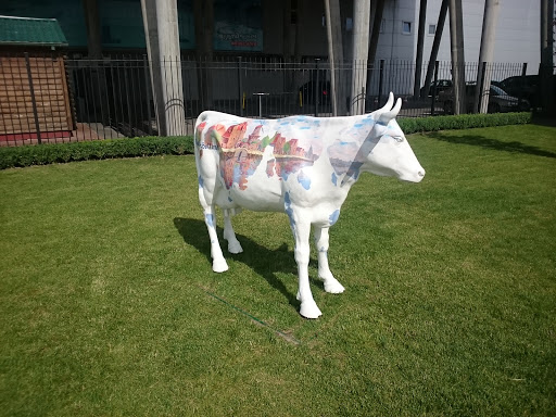 Cow Muraled Statue