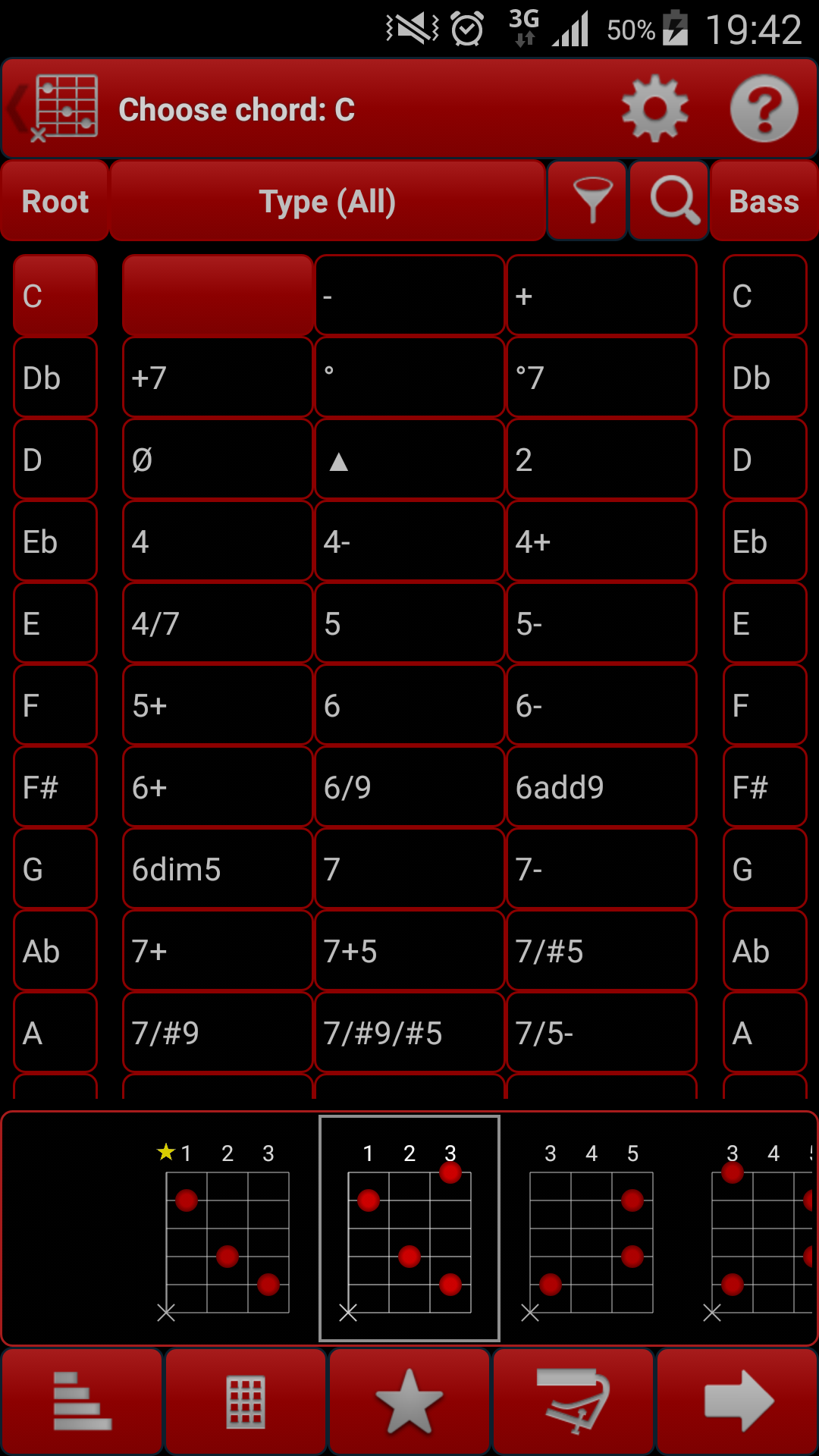 Android application smartChord PLUS Chords screenshort