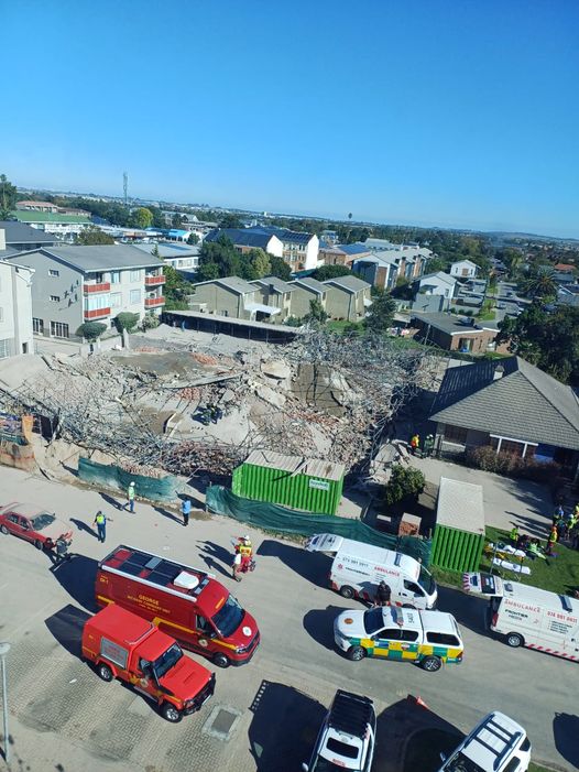 The site after the building collapse.