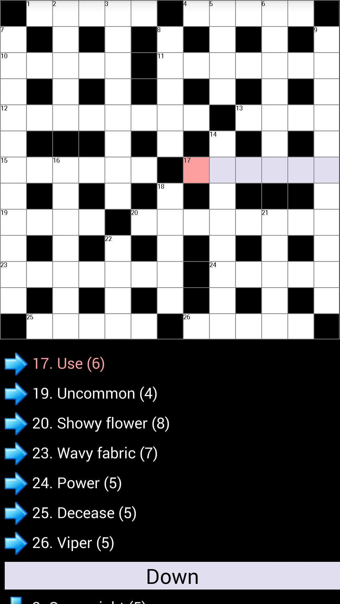 Android application Crosswords II screenshort