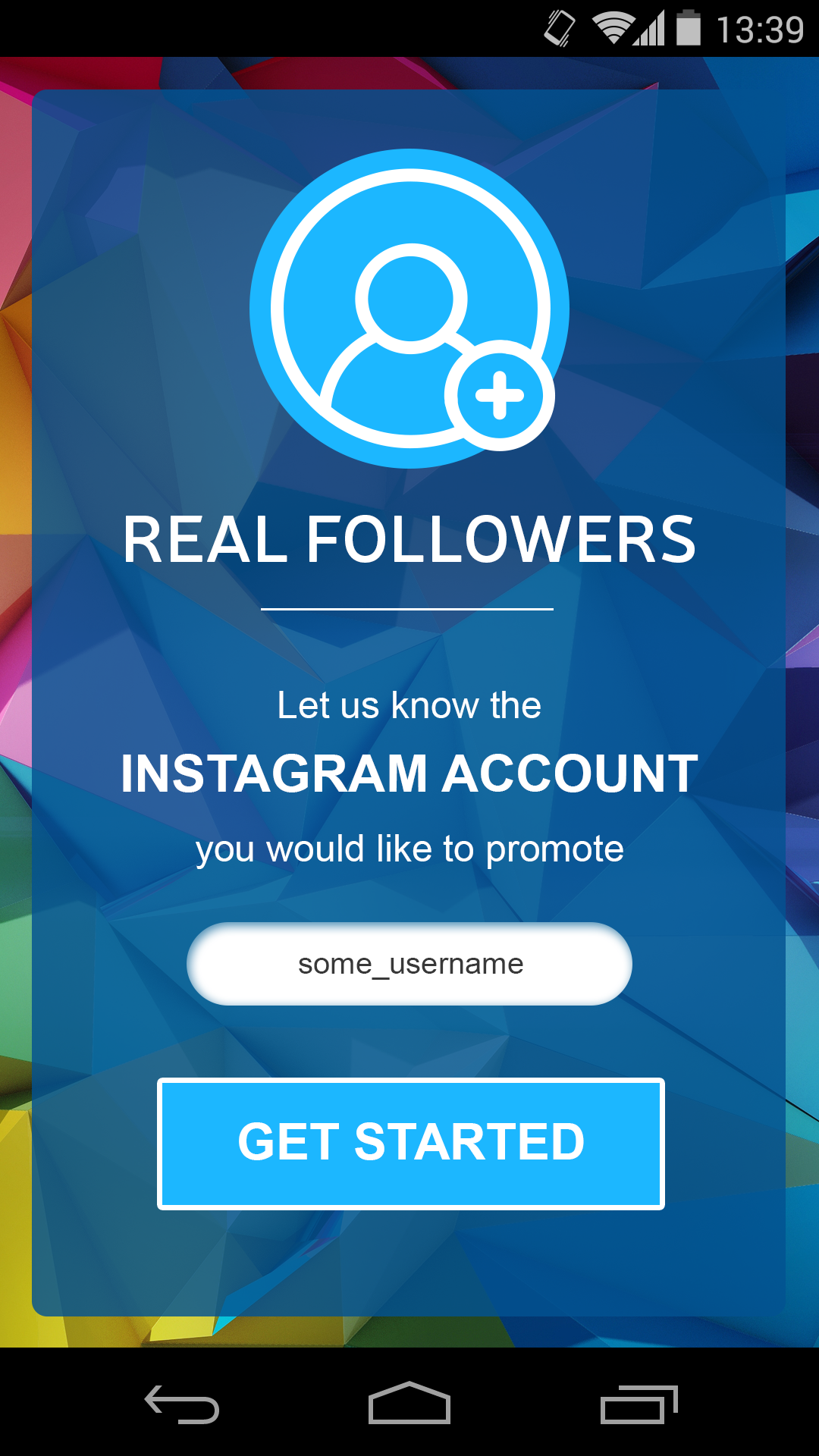 Android application Real Followers screenshort