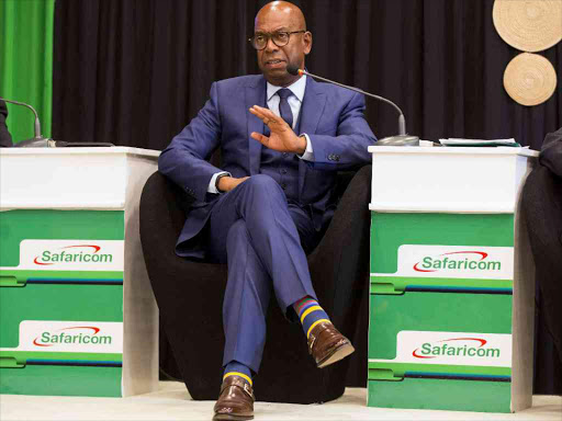 Safaricom Chief Executive Officer Bob Collymore speaks during a news conference after an investor briefing at Safaricom's headquarters in Nairobi, May 10, 2017.