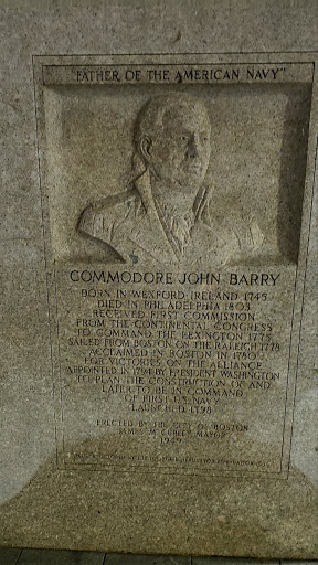 "Father of The American Navy" Commodore John Barry Born in Wexford Ireland 1745 Died Philadelphia 1803 Received First Commission from The Continental Congress To command The Lexington 1775 Sailed...
