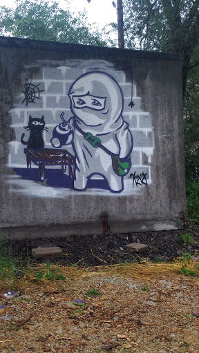 Граффити Привидение С Котом