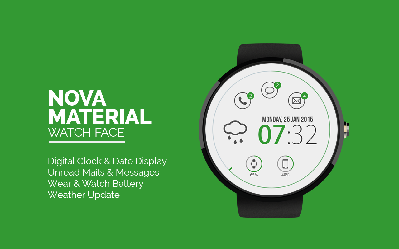 Android application Nova Material Watch Face -Free screenshort