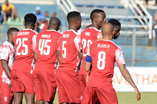 Moroka Swallows players defends a set piece. Picture credits: Gallo Images