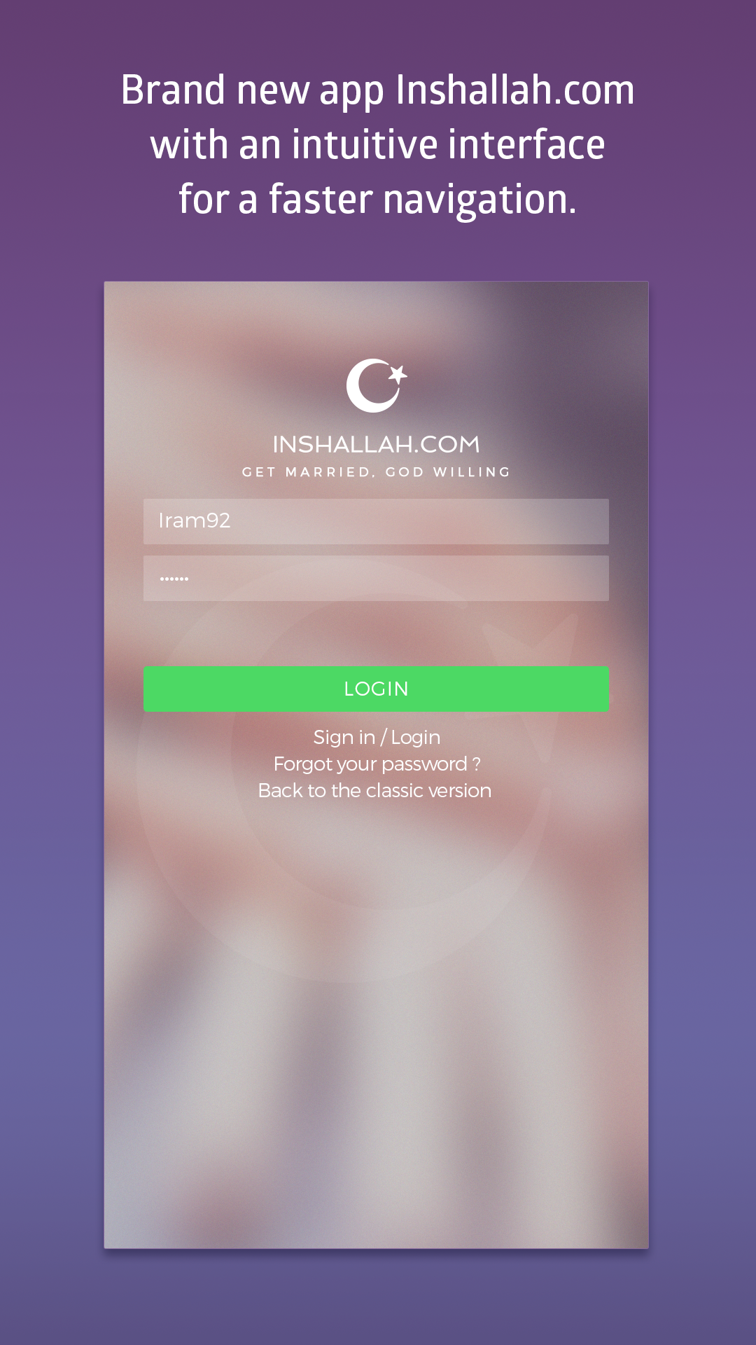 Android application Inshallah - Single muslims for Marriage and Dating screenshort