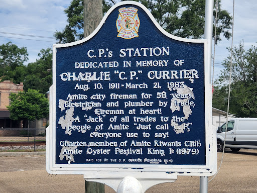 Dedicated in memory ofCharlie "C.P." CurrierAug. 10, 1911 - March 21, 1983Amite City fireman for 58 years.Electrician and plumber by trade.Fireman at heart.A "Jack" of all trades to thepeople of...