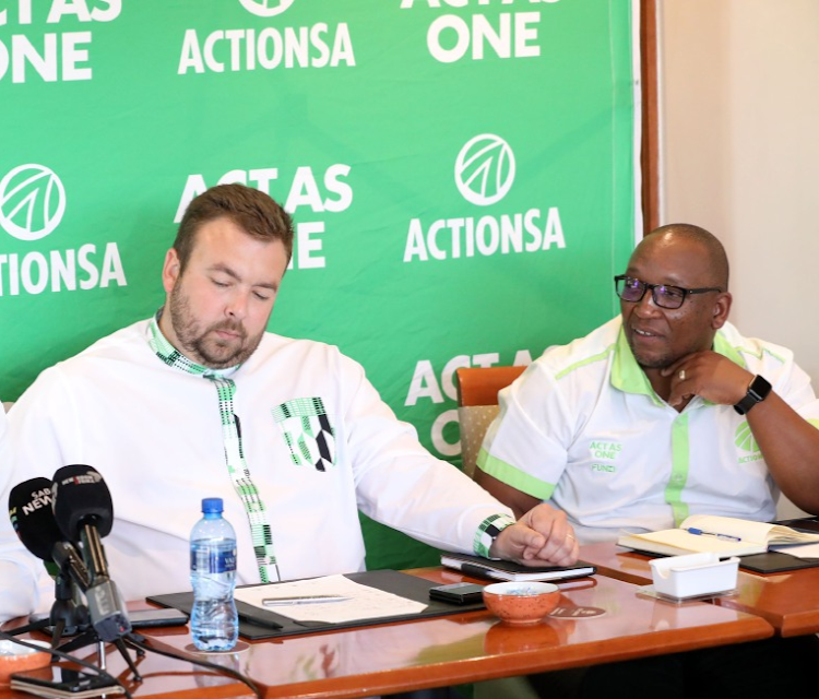 ActionSA national chair Michael Beaumont and Gauteng leader Funzi Ngobeni.