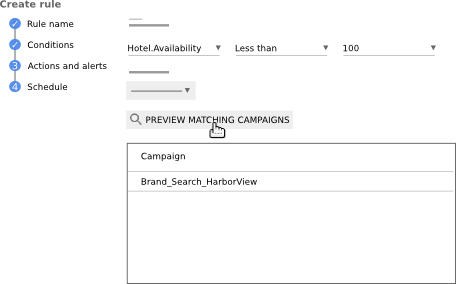 Click "Preview matching campaigns"