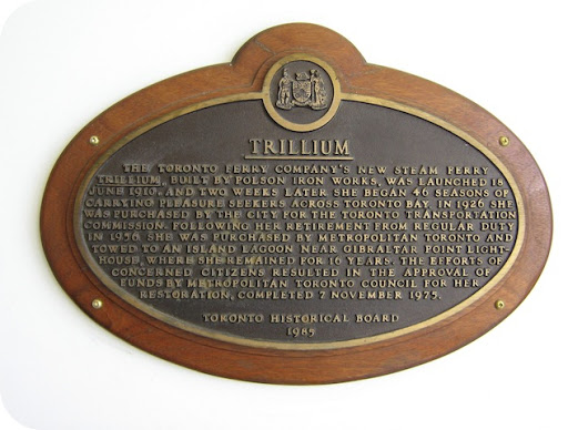 The Toronto Ferry Company's new steam ferry Trillium, built by Polson Iron Works, was launched 18 June 1910, and two weeks later she began 46 seasons of carrying pleasure seekers across Toronto...