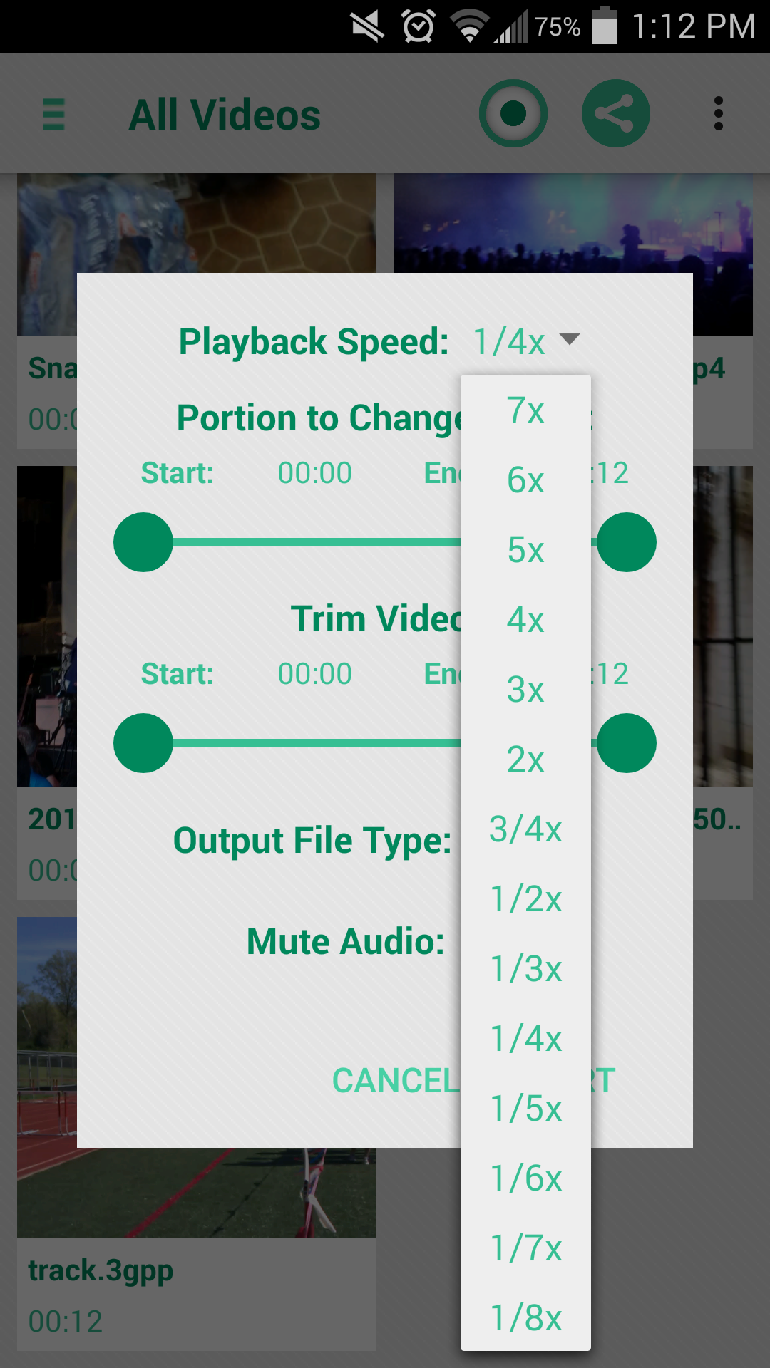 Android application Fast &amp; Slow Motion Video Tool screenshort