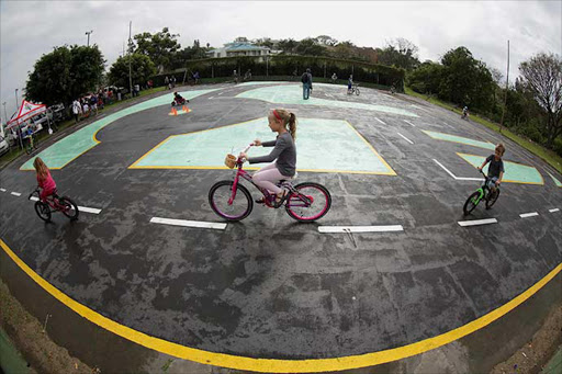 RIDING ON SUCCESS: Children’s cycling club Eastern Wheelers and the Mothers of Autism opened a cycling track at Hams Club at the weekend Picture: MARK ANDREWS