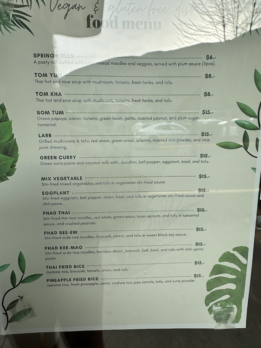 Taan Thai Cookery gluten-free menu