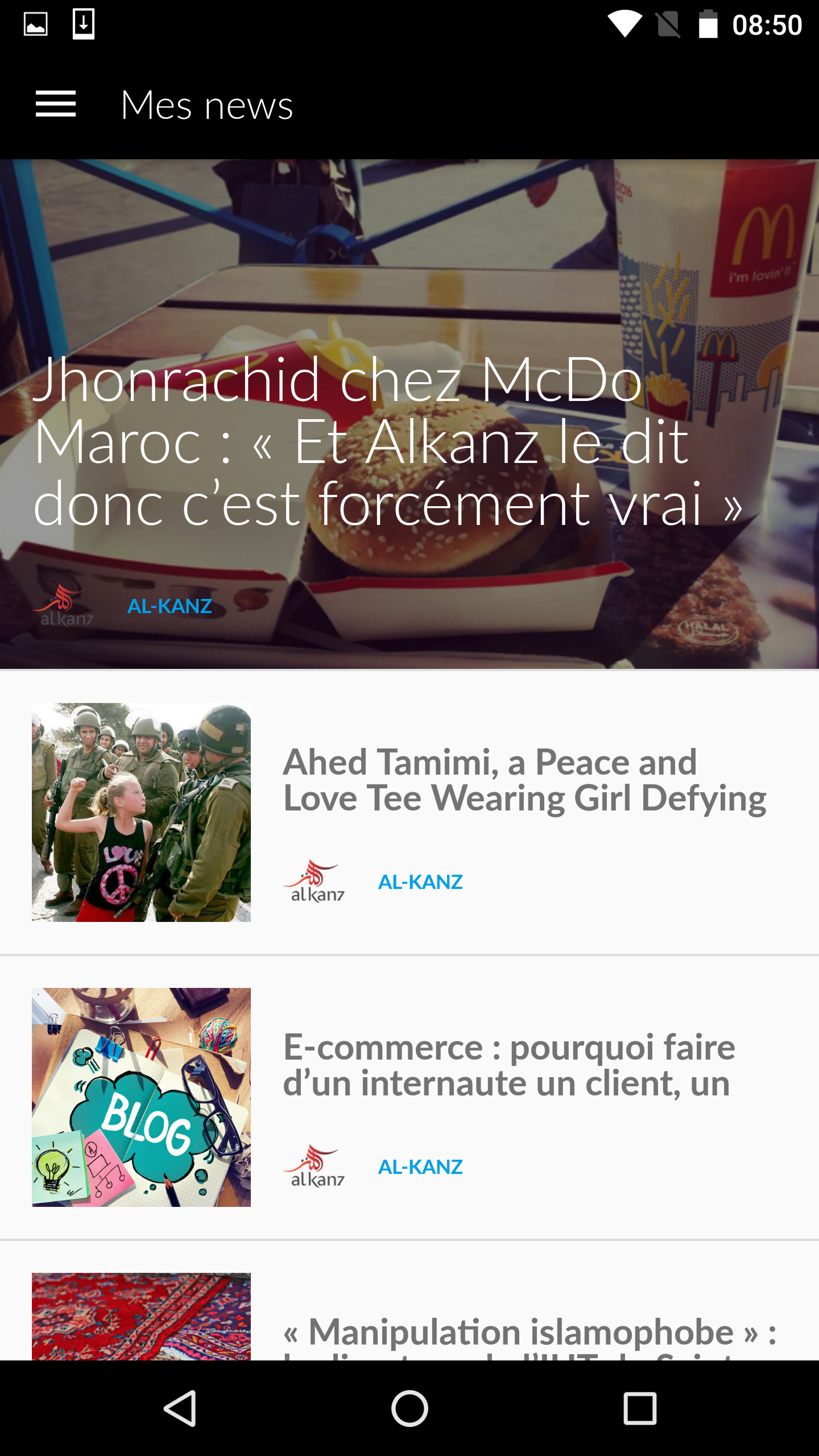 Android application News stories Bladi : Live feed screenshort